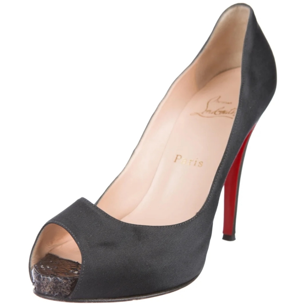 Christian Louboutin Peep toe satin size 41